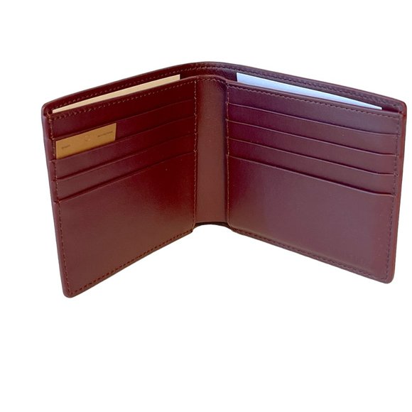 Burberry Ronan Oxblood Leather Logo Bifold Wallet with removable ID wallet - Picture 9 of 15